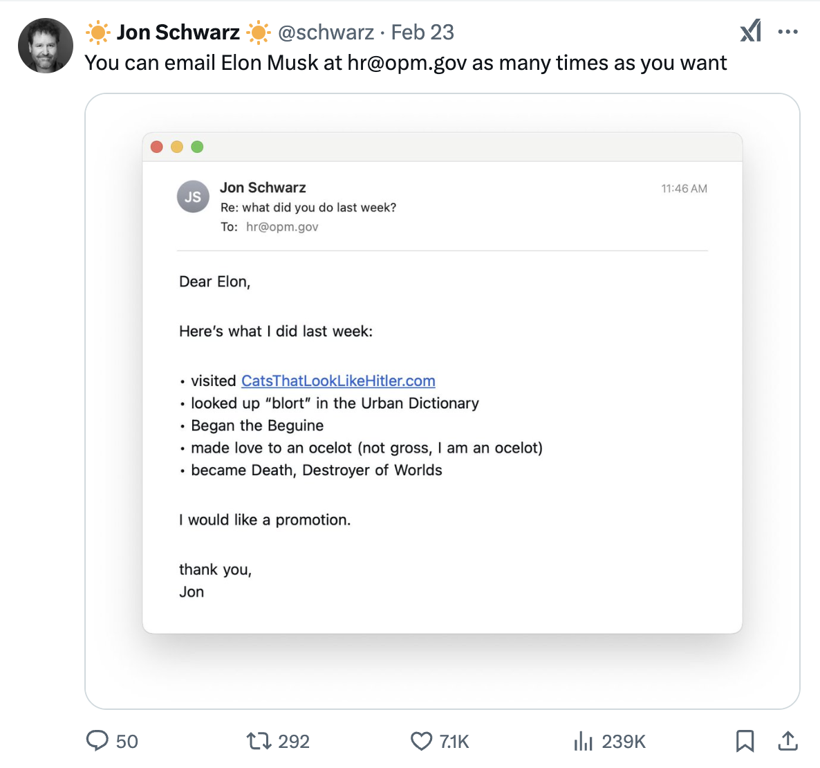 Screenshot of X Tweet